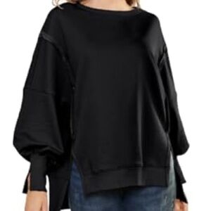 Automet Oversized Crewneck Sweatshirt | Small | Black